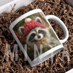 Karácsonyi bögre - Mosómacis, Kellékek & szerszámok, Díszíthető tárgyak, Kerámia, Kerámia, MESKA