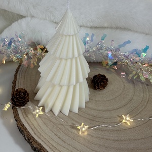 Csavart Karácsonyfa Gyertya - Fehér - otthon & életmód - gyertya, illat, aroma - gyertya - Meska.hu