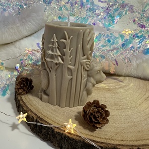 Szarvasos Szójaviasz Henger Gyertya - Barna - otthon & életmód - gyertya, illat, aroma - gyertya - Meska.hu