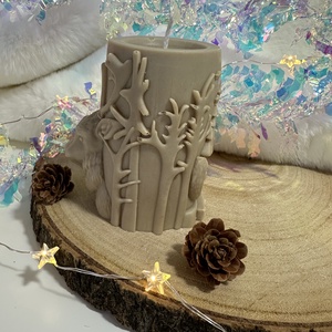 Szarvasos Szójaviasz Henger Gyertya - Barna - otthon & életmód - gyertya, illat, aroma - gyertya - Meska.hu