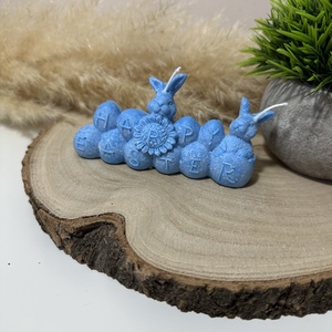 Húsvéti Nyuszis Dekor Gyertya - Kék - Meska.hu