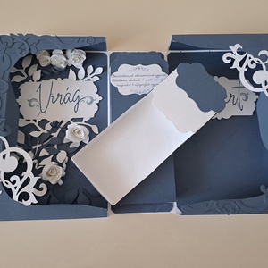 Nászajándék box papírból,  mágnessel záródó  - esküvő - emlék & ajándék - nászajándék - esküvői pénzátadó doboz - Meska.hu