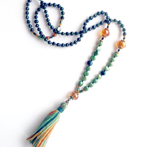 MIDORI zöld és fekete tenyésztett gyöngy Mala nyaklánc  -  - Meska.hu