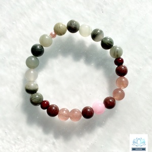 SZERELEM pink eperkvarc és moha achat női karkötő Pulseiras reszere - ékszer - karkötő - bogyós karkötő - Meska.hu