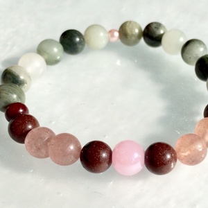 SZERELEM pink eperkvarc és moha achat női karkötő Pulseiras reszere - ékszer - karkötő - bogyós karkötő - Meska.hu