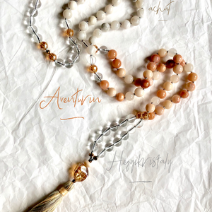 Aventurin és achát ásvány nyaklánc - ékszer - nyaklánc - bogyós nyaklánc - Meska.hu