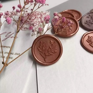 Viaszpecsét levél mintás, rose gold színű, Esküvő, Meghívó & Kártya, Meghívó, Fotó, grafika, rajz, illusztráció, Papírművészet, MESKA