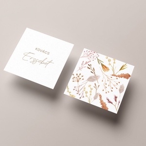 Ambrózia virágos, esküvői asztalszám kártya, boho esküvő - esküvő - meghívó & kártya - ültetési rend - Meska.hu