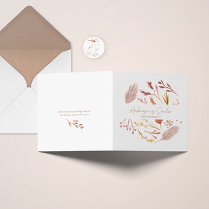 Esküvői meghívó kártya, kinyitható, boho, virágos esküvő - esküvő - meghívó & kártya - meghívó - Meska.hu