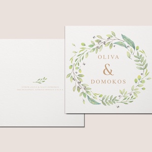  Esküvői meghívó, kinyitható, vintage, boho, virágos képeslap, Oliva - esküvő - meghívó & kártya - meghívó - Meska.hu