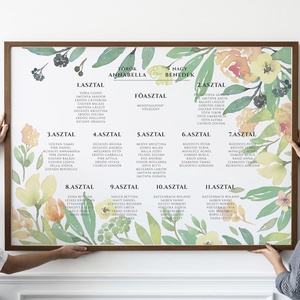 Ültető tábla esküvőre, Toszkán ültetési rend poszter, kép, Esküvő, Dekoráció, Tábla & Jelzés, Fotó, grafika, rajz, illusztráció, Papírművészet, MESKA