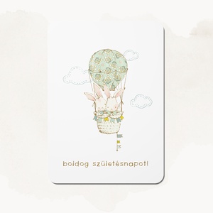 Boldog születésnapot nyuszis képeslap, Otthon & Életmód, Papír, írószer, Képeslap, üdvözlőlap, Ajándékozás kellékei, Fotó, grafika, rajz, illusztráció, Papírművészet, MESKA