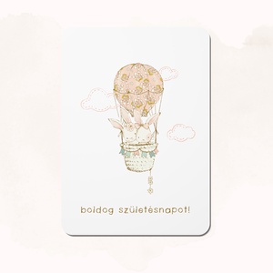 Boldog születésnapot nyuszis képeslap - otthon & életmód - papír, írószer - ajándékozás kellékei - képeslap, üdvözlőlap - Meska.hu