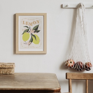 Lemon akvarell poszter, citrom grafikás kép, nyári lakás dekoráció - otthon & életmód - dekoráció - kép & falikép - poszter - Meska.hu