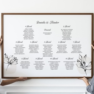 Ültető tábla esküvőre, Ink ültetési rend poszter, kép, Esküvő, Dekoráció, Tábla & Jelzés, Fotó, grafika, rajz, illusztráció, Papírművészet, MESKA