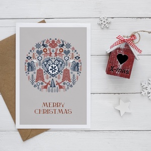 Karácsonyi képeslap, ünnepi üdvözlőlap, ornament - karácsony - karácsonyi ajándékozás - karácsonyi képeslap, üdvözlőlap, ajándékkísérő - Meska.hu