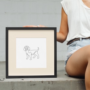 Beagle kutya művészi kisállat kép, kutya portré, vonalrajz, Otthon & Életmód, Dekoráció, Kép & Falikép, Poszter, Fotó, grafika, rajz, illusztráció, Papírművészet, MESKA