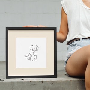 Vizsla kutya művészi kisállat kép, kutya portré, vonalrajz, Otthon & Életmód, Dekoráció, Kép & Falikép, Poszter, Fotó, grafika, rajz, illusztráció, Papírművészet, MESKA