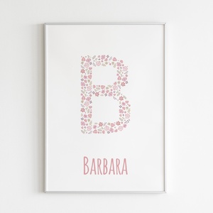 B betű, monogram, névnapi kép, gyerekszoba kép, babaszoba dekoráció, falikép, névre szóló - otthon & életmód - dekoráció - fali és függő dekoráció - betű & név - Meska.hu