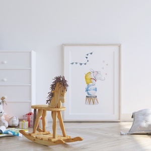 Babaszoba falikép, cirkuszi artisták poszter, egyedi névre szoló állatos kép szett, 3 db - otthon & életmód - babaszoba, gyerekszoba - babaszoba kép - Meska.hu