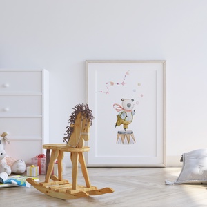 Babaszoba falikép, cirkuszi artisták poszter, egyedi névre szoló állatos kép szett, 3 db - otthon & életmód - babaszoba, gyerekszoba - babaszoba kép - Meska.hu