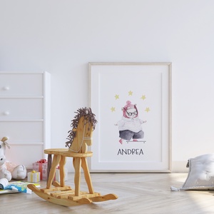 Babaszoba falikép, rollező Teddy Bear mackós poszter, egyedi névre szoló állatos kép szett, 3 db - otthon & életmód - babaszoba, gyerekszoba - babaszoba kép - Meska.hu