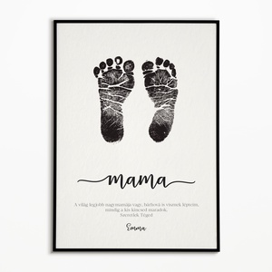 Megérkeztem baba poszter, poszter nagymamáknak, egyedi láblenyomat ajándék - Meska.hu