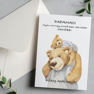 Papamaci Apák napi képeslap, vicces Apák napja ajándék nagypapának, papának, nagyszülőnek, képeslap - otthon & életmód - papír, írószer - ajándékozás kellékei - képeslap, üdvözlőlap - Meska.hu