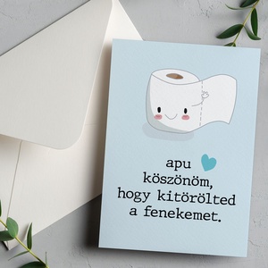 Első Apák napja képeslap, vicces Apák napi ajándék, születésnapi képeslap apukáknak - otthon & életmód - papír, írószer - ajándékozás kellékei - képeslap, üdvözlőlap - Meska.hu