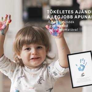 Legjobb apa, egyedi kézlenyomatos ajándék - otthon & életmód - dekoráció - kép & falikép - poszter - Meska.hu