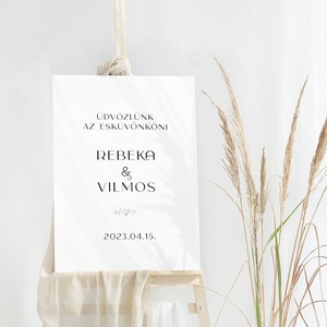 Ültető tábla esküvőre, Rebeka ültetési rend poszter, minimal stílusú - esküvő - dekoráció - tábla & jelzés - Meska.hu