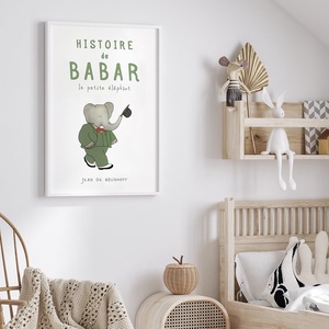 Babar elefántos poszter, gyerekszoba falikép, plakát - otthon & életmód - babaszoba, gyerekszoba - babaszoba kép - Meska.hu
