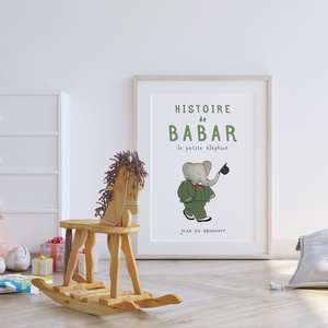 Babar elefántos poszter, gyerekszoba falikép, plakát - otthon & életmód - babaszoba, gyerekszoba - babaszoba kép - Meska.hu