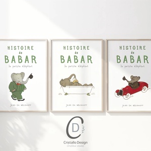 Babar elefántos poszter, gyerekszoba falikép, plakát - otthon & életmód - babaszoba, gyerekszoba - babaszoba kép - Meska.hu