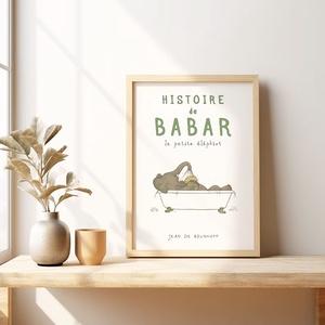 Babar elefántos poszter, gyerekszoba falikép, plakát, Otthon & Életmód, Babaszoba, gyerekszoba, Babaszoba kép, Fotó, grafika, rajz, illusztráció, MESKA