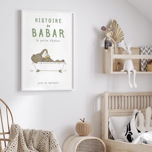 Babar elefántos poszter, gyerekszoba falikép, plakát - otthon & életmód - babaszoba, gyerekszoba - babaszoba kép - Meska.hu