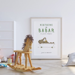Babar elefántos poszter, gyerekszoba falikép, plakát - otthon & életmód - babaszoba, gyerekszoba - babaszoba kép - Meska.hu