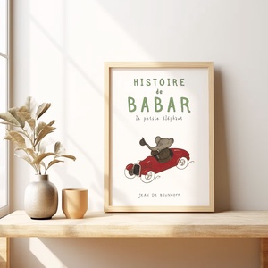 Babar elefántos poszter, gyerekszoba falikép, plakát - otthon & életmód - babaszoba, gyerekszoba - babaszoba kép - Meska.hu