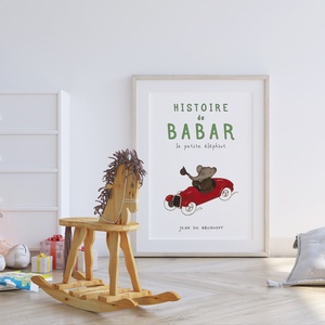 Babar elefántos poszter, gyerekszoba falikép, plakát - otthon & életmód - babaszoba, gyerekszoba - babaszoba kép - Meska.hu