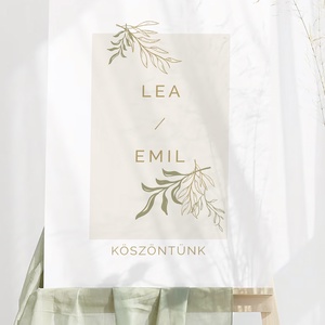 Lea esküvői üdvözlő tábla, vendég köszöntő, vendégváró poszter, Esküvő, Dekoráció, Tábla & Jelzés, Fotó, grafika, rajz, illusztráció, Papírművészet, MESKA