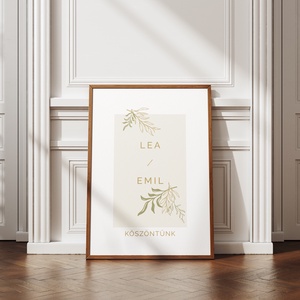 Lea esküvői üdvözlő tábla, vendég köszöntő, vendégváró poszter - esküvő - dekoráció - tábla & jelzés - Meska.hu