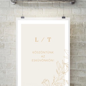 Rose esküvői üdvözlő tábla, vendégköszöntő, vendégváró poszter - esküvő - dekoráció - tábla & jelzés - Meska.hu