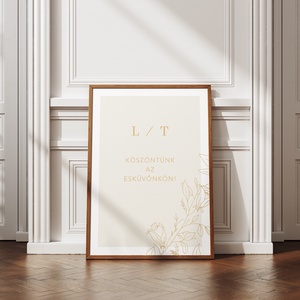 Rose esküvői üdvözlő tábla, vendégköszöntő, vendégváró poszter - esküvő - dekoráció - tábla & jelzés - Meska.hu