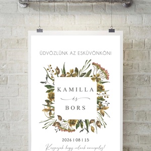 Herbárium esküvői üdvözlő tábla, vendégköszöntő, vendégváró poszter - esküvő - dekoráció - tábla & jelzés - Meska.hu