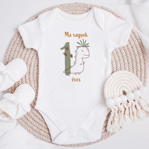 Ma vagyok 1 éves, dinós baba body, Ruha & Divat, Babaruha & Gyerekruha, Body, Fotó, grafika, rajz, illusztráció, MESKA