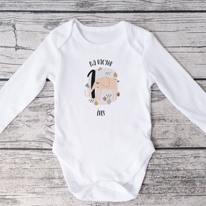 Születésnapra elefántos ajándék, szafari állatos baba body - ruha & divat - babaruha & gyerekruha - body - Meska.hu