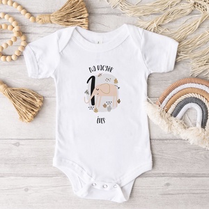 Születésnapra elefántos ajándék, szafari állatos baba body - ruha & divat - babaruha & gyerekruha - body - Meska.hu