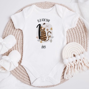 Ma vagyok 1 éves, tigrises, szafari állatos baba body, Ruha & Divat, Babaruha & Gyerekruha, Body, Fotó, grafika, rajz, illusztráció, MESKA