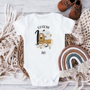 Születésnapra oroszlános ajándék, szafari állatos baba body - ruha & divat - babaruha & gyerekruha - body - Meska.hu