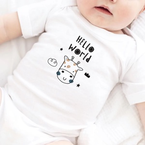 Hello World feliratos újszülött baba body, bocis baba body, megérkeztem - ruha & divat - babaruha & gyerekruha - body - Meska.hu